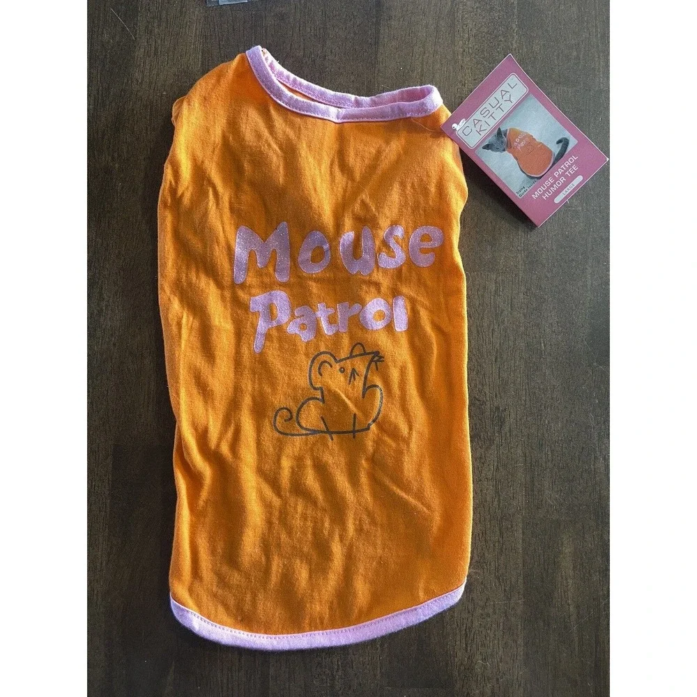 Casual Kitty Mouse Patrol Humor Cat Tee Sz Large T-shirt